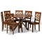 Baxton Studio Miela Modern and Contemporary Walnut Brown Finished Wood 7-Piece Dining Set 179-11388-10893-Zoro - alternate 3